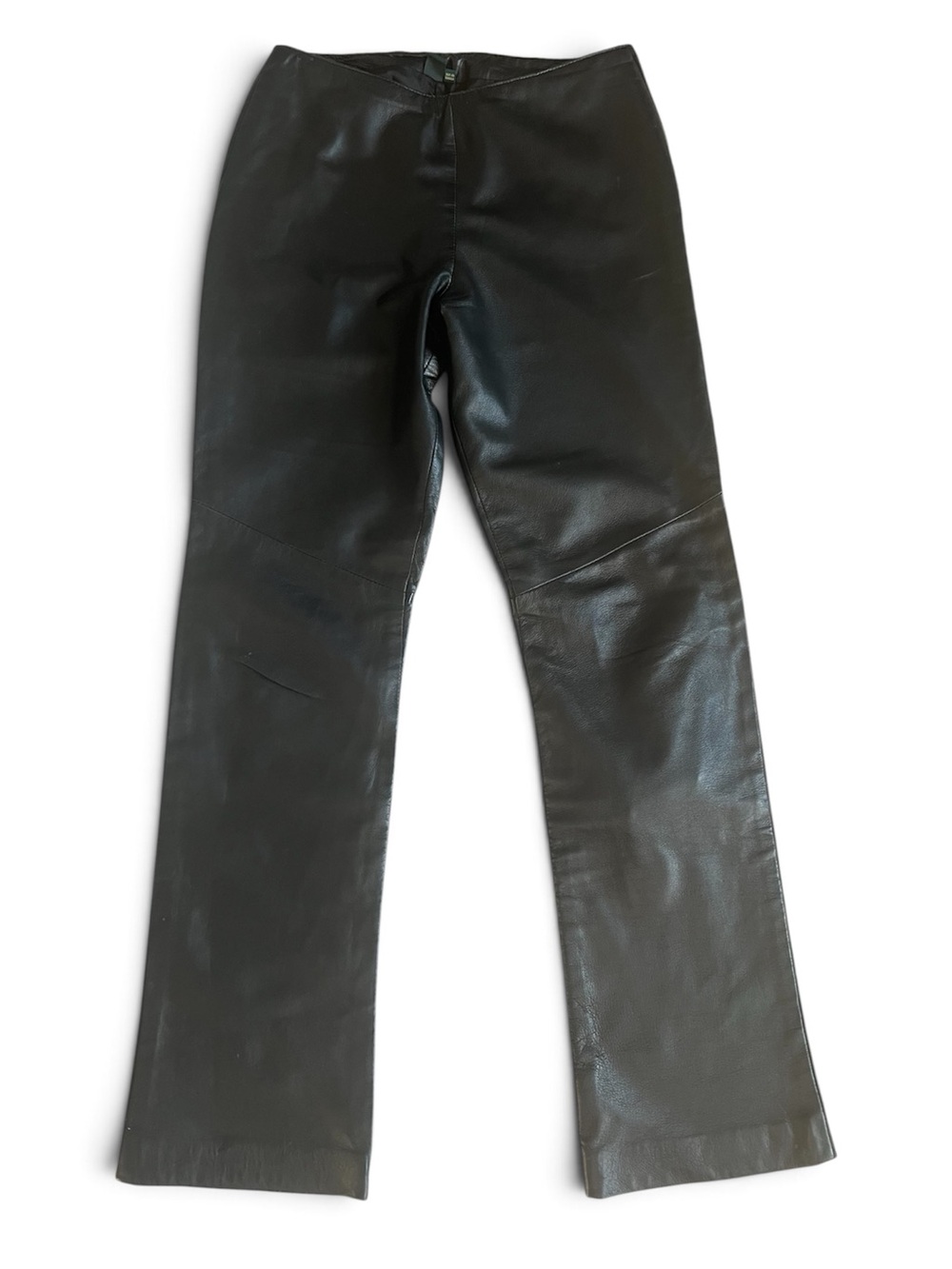 Vintage Danier Genuine Leather Black Pants Straight Leg Made in Canada (flaw)